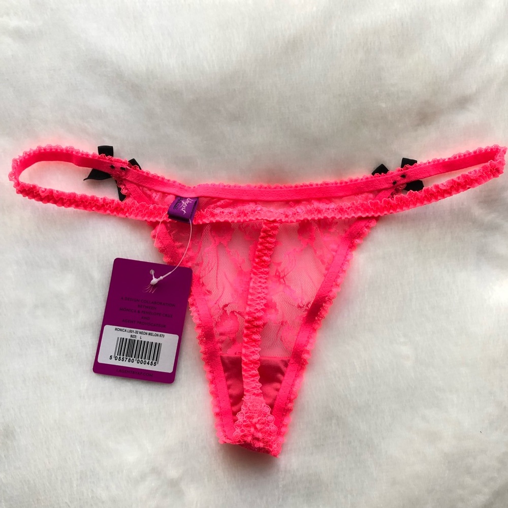 L’Agent by Agent Provocateur Monica Neon Melon Thong Large - Picture 4 of 11